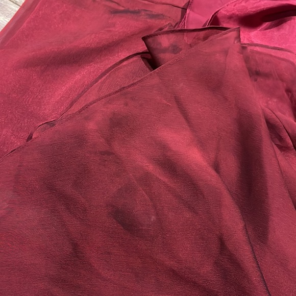 Belsoie Crimson Red skinny strap gown with small train - Picture 10 of 11